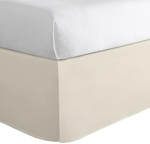 Today’s Home Classic Tailored Bed Skirt Dust Ruffle, Cotton Blend Design, 14 Drop Length, King, Buttercream