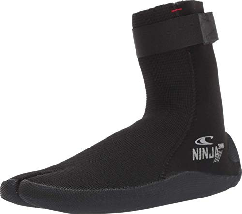 O'Neill Ninja 3mm Split Toe Neoprene Boot, Textured Rubber Sole for Surfing, Paddleboarding, Snorkeling, and Any Water Activities, Black, 6