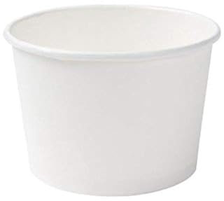 BIOZOYG Umweltfreundliche Universal Karton Einwegschalen für Eis, Dessert, Fingerfood, Vorspeisen, Snacks I 25 Stück Speisebecher weiß unbedruckt 400 ml / 16 oz I runde Einwegbecher kompostierbar