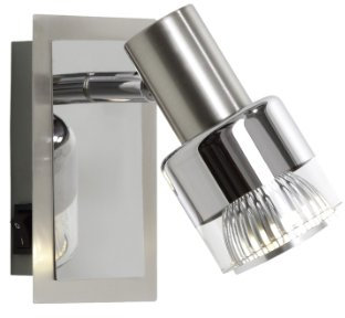 Trio-Leuchten LED-Spot in nickel matt/chrom, Glas chromfarbig/klar, inklusiv 1x GU10 6W LED, Maße: 12 x 7 cm 820670107