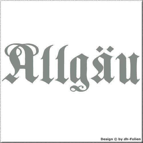 cartattoo4you® AK-01572 | ALLGÄU - Fraktur/Altdeutsche Schrift | Autoaufkleber Aufkleber Farbe Silber, in 24 Farben erhältlich, glänzend 17 x 5 cm, Premium - Qualität, Waschstrassenfest
