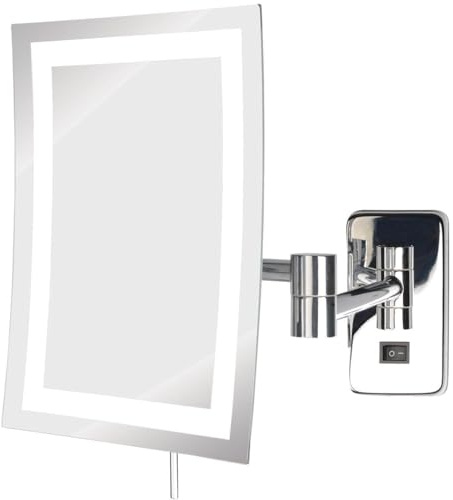 Jerdon JRT710CLD 6.5-Inch by 9-Inch Wall Mount Rectangular Direct Wire Makeup Mirror, Chrome Finish by Jerdon