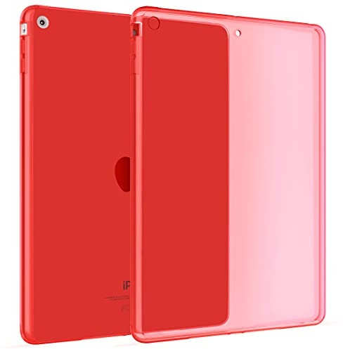 Okuli Transparente Silicona Funda Cubrir Cubierta Caucho Caso para Apple iPad Air 1 en Rojo