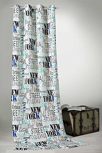 heimtexland Gardine Ösenschal Urban Chic New York City in Natur HxB 245x140 cm - Dekoschal in weichfliesender Top Qualität für sehr schönen Fall …auspacken, aufhängen, fertig! Vorhang Typ228