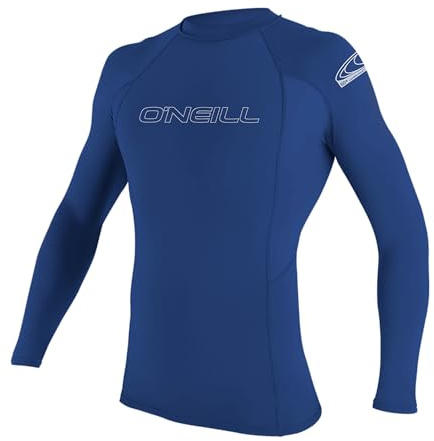 O'NEILL Mens Basic Skins Long Sleeve Rash Guard - Graphite - Breathable - The Basic Skins offers U - 4-way stretch