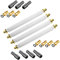 ARLI 4x Fensterdurchführung 20 cm – Selbstklebend + 8x F-Stecker + 8x Gummitülle | Vergoldete Anschlüsse | SAT TV Flachkabel für Fenster & Türen Wohnwagen Camping | SAT TV Koaxialkabel