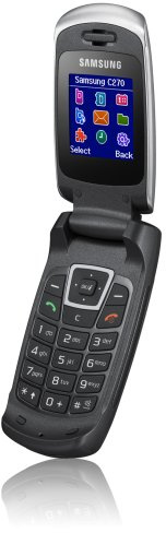 Samsung SGH C270 - Mobile phone - GSM - folder (flip) - white silver