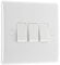 BG Electrical Triple Wall Light Switch, 2 Way, Round Edge, Nexus 800 Series, White Moulded, 20A, 16AX, 843