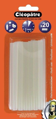 CLEOPATRE Lot de 3 Blisters de 20 bâtons de colle Multi-usage recharge pour pistolet à colle