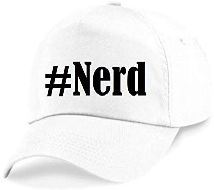 Reifen-Markt Base Cap Hashtag #Nerd Größe Uni Farbe Weiss Druck Schwarz