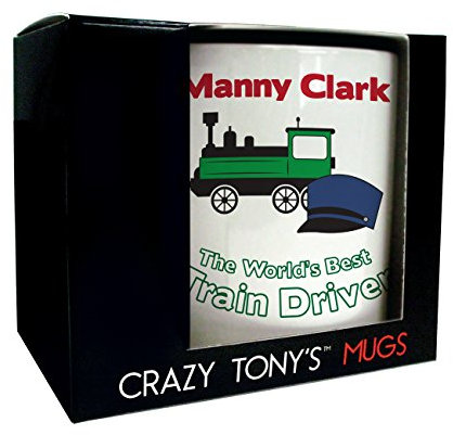 CRAZY TONY'S Worlds Best Train Driver Personalised Mug Dad Husband Birthday Train Driver Gift