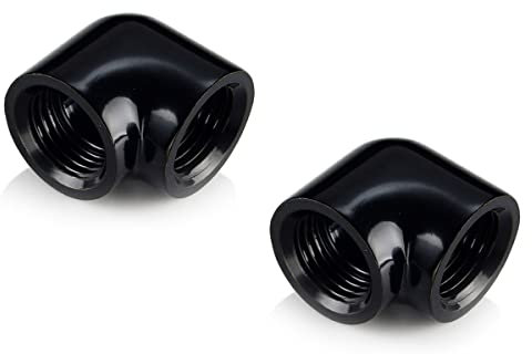 Bitspower Touchaqua Adapter 90 Grad G1/4 IG auf G1/4 IG - 2er Pack, schwarz