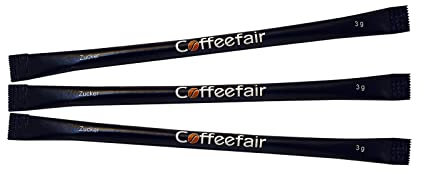 Coffeefair Premium Zuckersticks Slim Stick Line 1000 x 3g Zucker, weißer Portionszucker mit perfekter Menge von 3g, Feinzucker portioniert, ideal für die Gastronomie oder das Büro, ca. 13cm lang