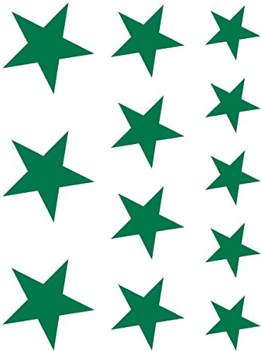 Samunshi® Wandsticker Sterne Set 'gefüllt' 15x20cm grün