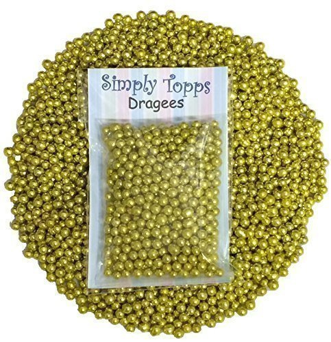 Gold Coloured sugar dragees 30g for cake and cookie decorations
