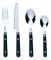 Bon Brasserie Set de 16 couverts de table - Ménagère en acier inoxydable - Vert