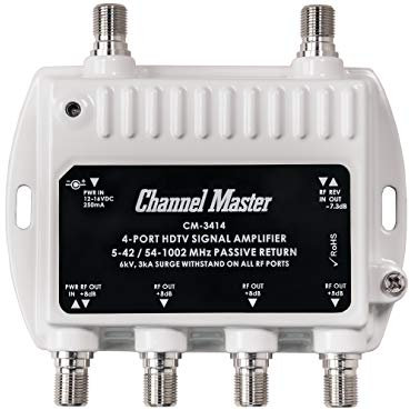 Channel Master CM3414 4-Port Distribution Amplifier for Cable and Antenna Signal
