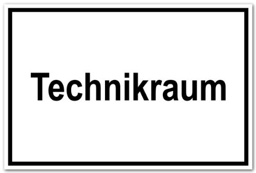 Hinweisschild aus Aluminium - Technikraum - 20 x 30 cm
