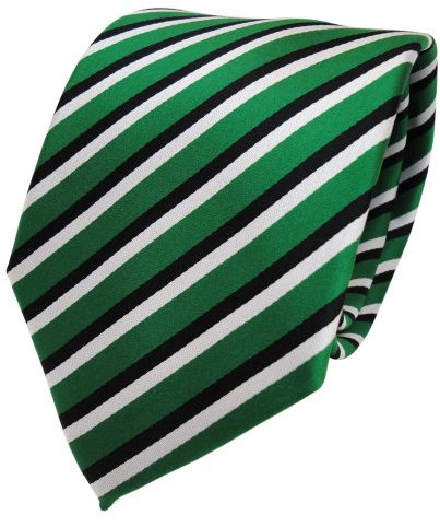 TigerTie Designer Krawatte in grün signalgrün schwarz weiss gestreift
