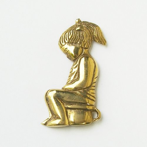 WC-Toiletten Türschild Messing #34-1M