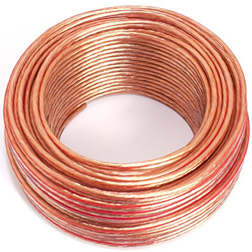 Cable de altavoz transparente, 2 x 1,50 mm², 30 m, anillo