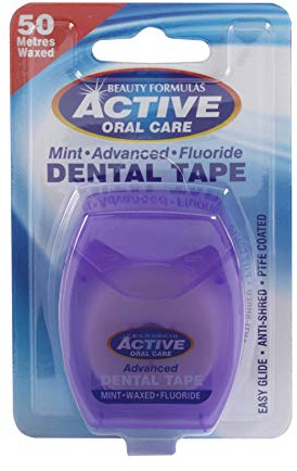 Beauty Formulas Active Oral Care Advanced Dental Tape with Mint Wax Fluoride 50 Metre Size