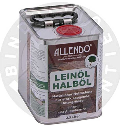 Leinöl - Halböl 2,5 Liter Dose inkl. ein Pinsel von E-Com24