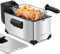Aigostar Agni 30HEY - Friteuse 3L, 2200W. En acier inoxydable de type 304 et cuve amovible pour vider l'huile. Sans BPA ave couvercle anti-éclaboussures et contrôle de la température. Design exclusif.