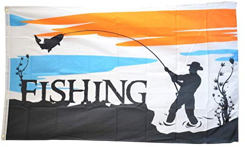Flagge Fahne Fishing Angeln Angler - 90 x 150 cm