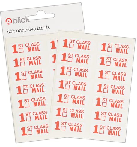 Blick Labels, Shipping, Self Adhesive Stickers, First Class, 12mm x 38mm, 98 Labels, for Home, Office, Family, School, Letters