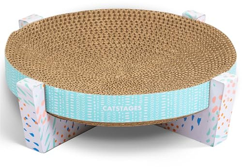 Petstages Griffoir/Panier Scratch, Snuggle and Rest pour Chat - Rond/Multicolore - Taille Unique