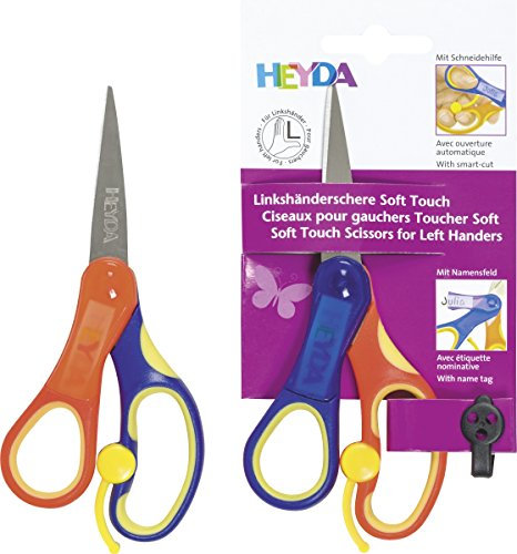 Heyda 2048078 Kinderschere Soft-Touch 13,5 cm mit Soft-Touch-Einlage spitz für Linkshänder)