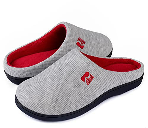 RockDove Bicolore Pantofola da Donna in Memory Foam, 40/41 EU, Grigio e Rosso