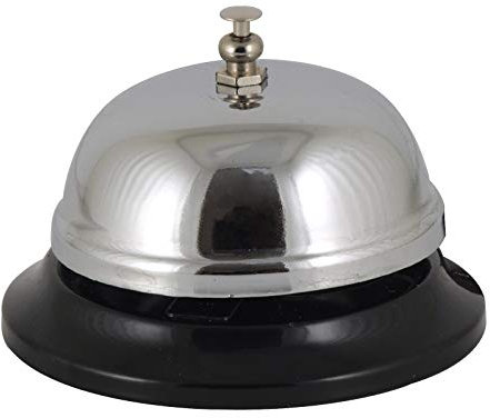 Desk Service Bell, Black & Silver