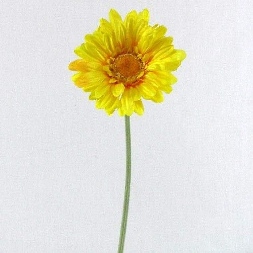 6 x Artificial Single Stem Yellow Gerbera with Big Bloom - very dramatic - home garden