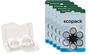 Varta kompatibel 30x Ecopack Hörgerätebatterien Typ 675 Mercury Free Zinc Air PR44 Ideal für langanhaltende Leistung