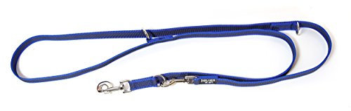 IDC Color & Gray verstellbare Leine mit Doppelkarabiner, 20 mm x 2,2 m, Blau-Grau