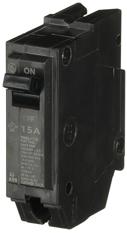 ABB THQL1115 15A SP Circuit Breaker • Q Line Plug-in Circuit Breaker • 15A 1P 10ka 240V • Pole, Compact, Thermal-Magnetic, Plug in
