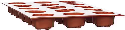 silikomart | SF074 Silikon-Kuchenform KLEINE ROSE, antihaftbeschichtet, 15 Hohlräume, 1er Pack Kuchenform, Ø 44 h 27 mm, Made in Italy