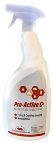 Pro Active C+ Clothes Moth, Carpet Moth, Spider, Woodlice, Ant, Carpet Beetle, Cockroach, Stored Product, Food Product, Silverfish, Bristletail Control Spray 1 litre