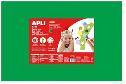 APLI Kids 12761 - Goma EVA verde 600 x 400 mm 5 hojas