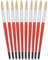 Tristar Série 308 Lot de 10 Brosses rondes en soie de porc n°24 Rouge