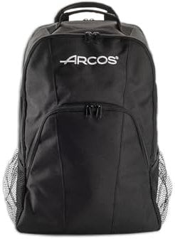 Arcos Borsa Portacoltelli - Zaino per Coltelli 9 pezzi - Polyester 600D Ricoperto in PVC 330 x 480 x 185 mm - Colore Nero (COLTELLI NON INCLUSI)