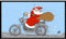AS4HOME ULI Stein Türmatte Abtreter Weihnachtsmann auf Motorrad - lustiger Fußabstreifer mit Cartoon Lizenzmotiv - Fußmatte