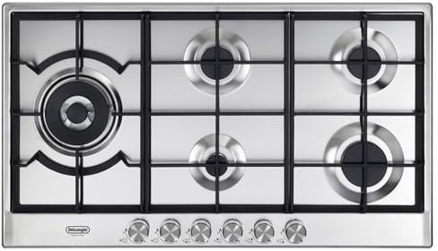 DELONGHI NSL 590D X PIANO COTTURA NUOVO MODELLO 5 FUOCHI 90 CM GRIGLIE GHISA INOX