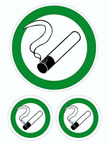 carstyling XXL Aufkleber Raucherzone 3er-Set 145 x 110 mm