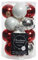 Weihnachtskugeln Christbaumschmuck rot weiß Silber 16 Stück