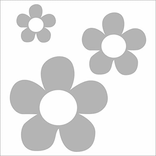 INDIGOS UG Auto Aufkleber Hippi Blume Daisy Hawaii Beach Silber - 88mmx96mm - Autoaufkleber - Tuning - Sticker - Heckscheibe - Fahrrad - Motorrad - UV beständig