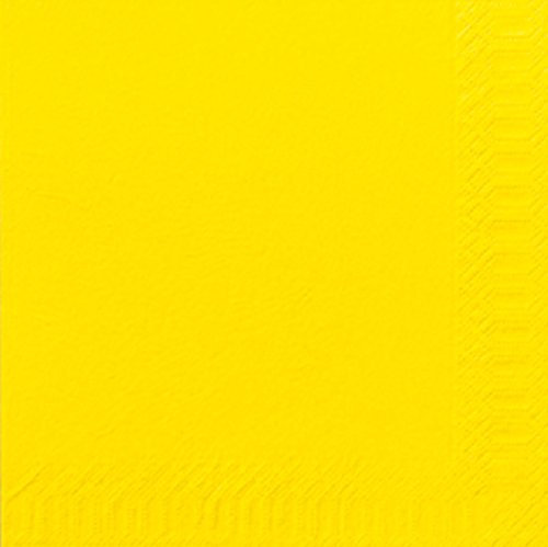 Duni Servietten 3lagig Tissue Uni gelb, 33 x 33 cm, 50 Stück