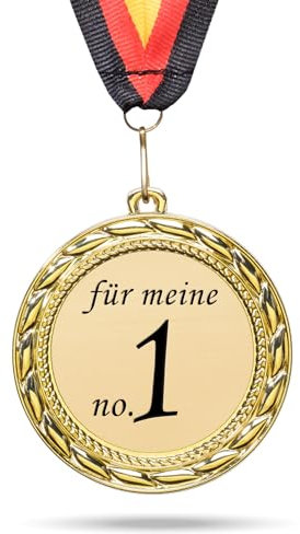 andSmile Medaille mit Gravur - Meine No.1 - Orden aus hochwertigem Metall - Geschenke für den Freund, die Freundin, Partner zum Geburtstag, Valentienstag, Weihnachten - Valentienstagsgeschenk